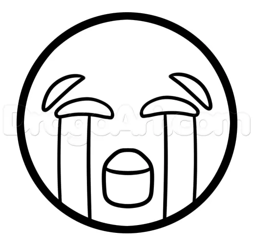 Coloriage Comment Dessiner The Crying Laughing Emoji - Emoji à imprimer