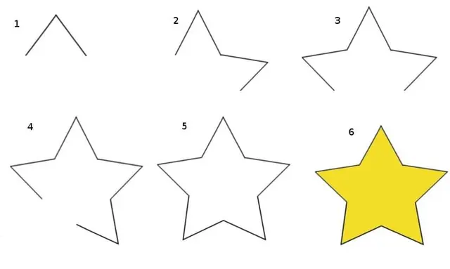 Coloriage Comment Dessiner Une Étoile Facile - Étoile à imprimer