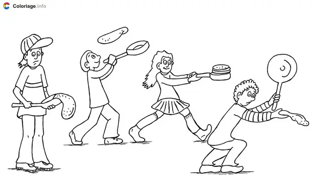 Desenho de Como virar uma panqueca para colorir