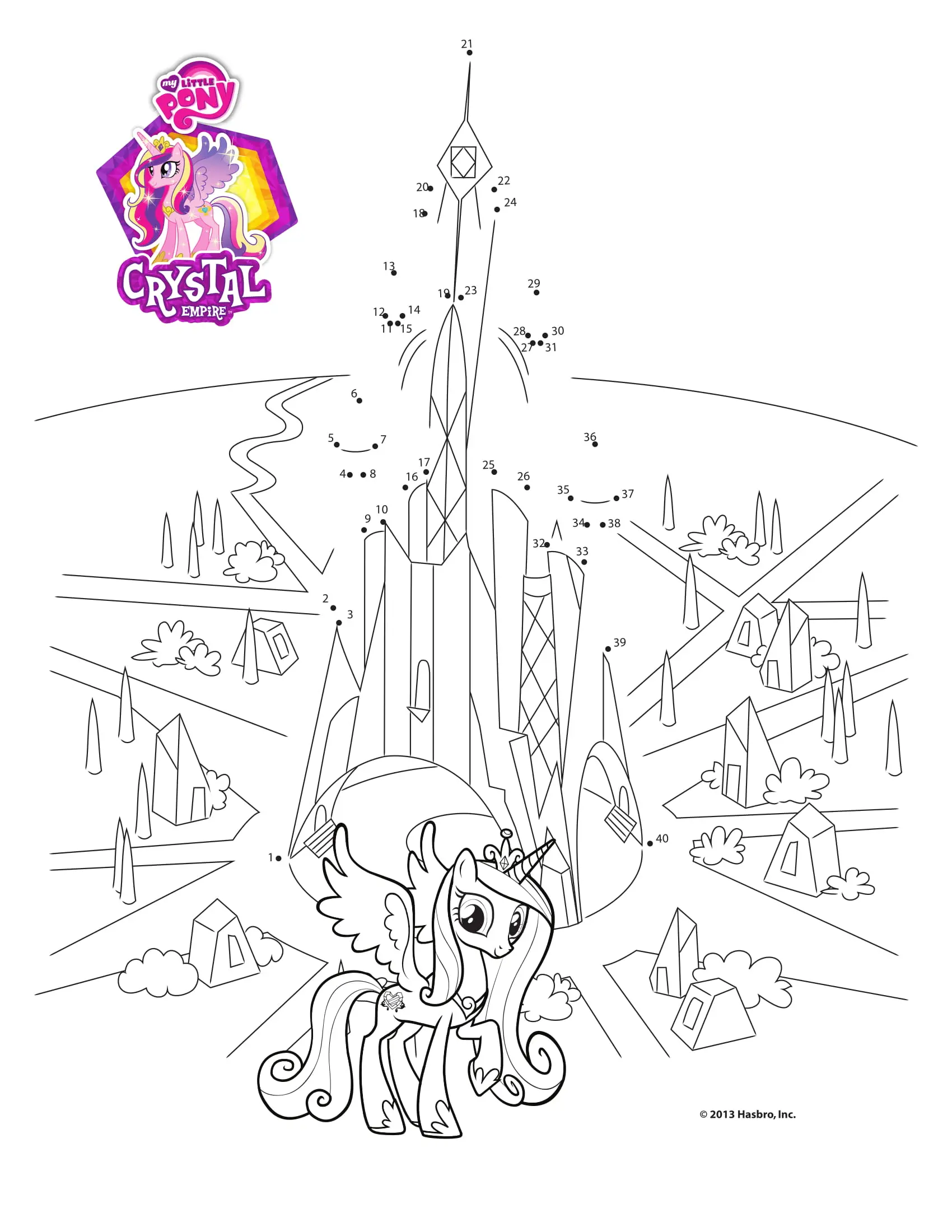 Coloriage Relie les Points - My Little Pony Cristal - My little pony à imprimer