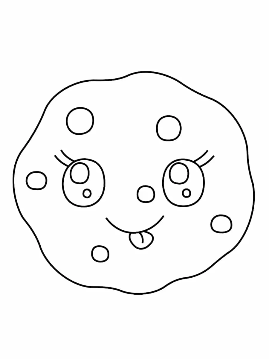 Kleurplaat Cookie Kawaii om te printen