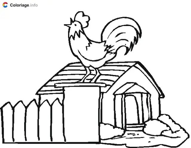 Rooster coloring page to print