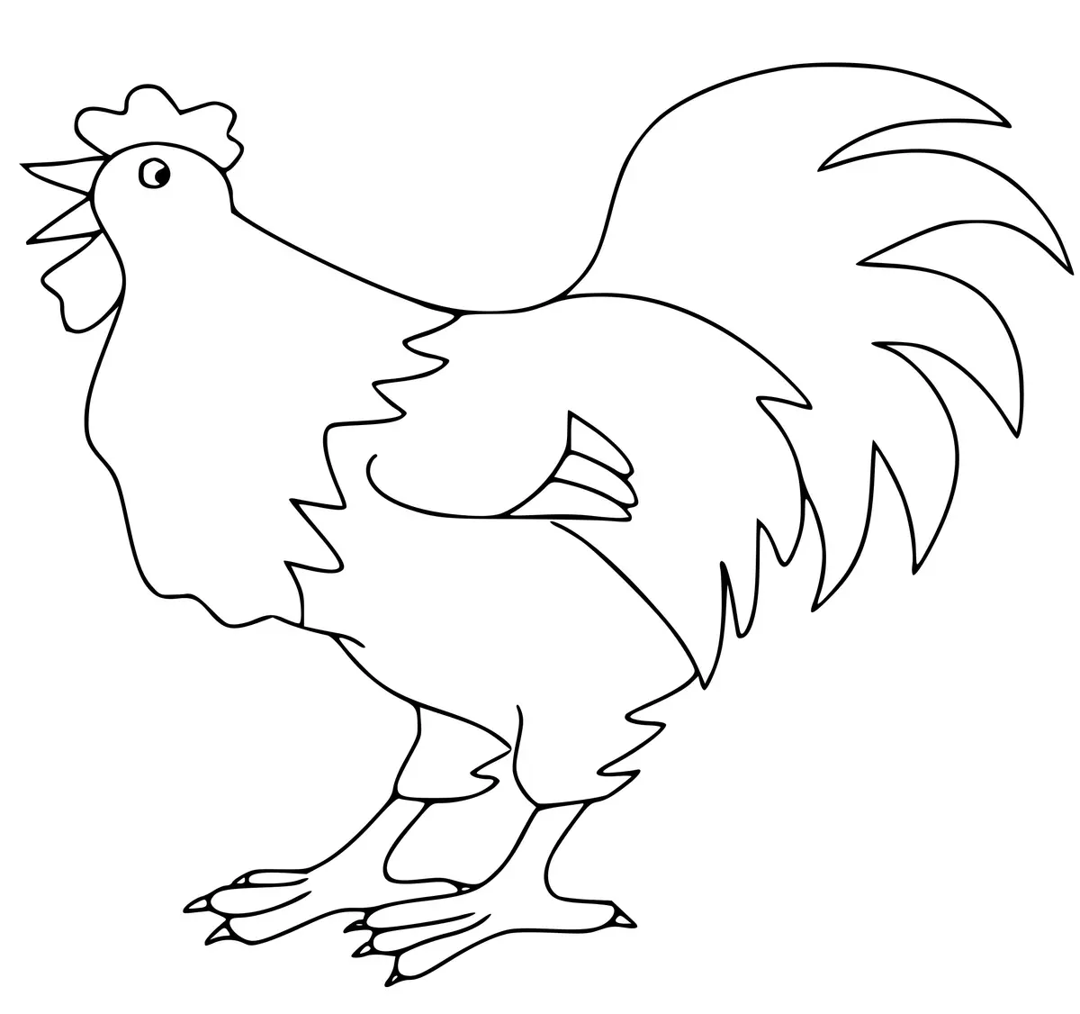 Rooster coloring page to print