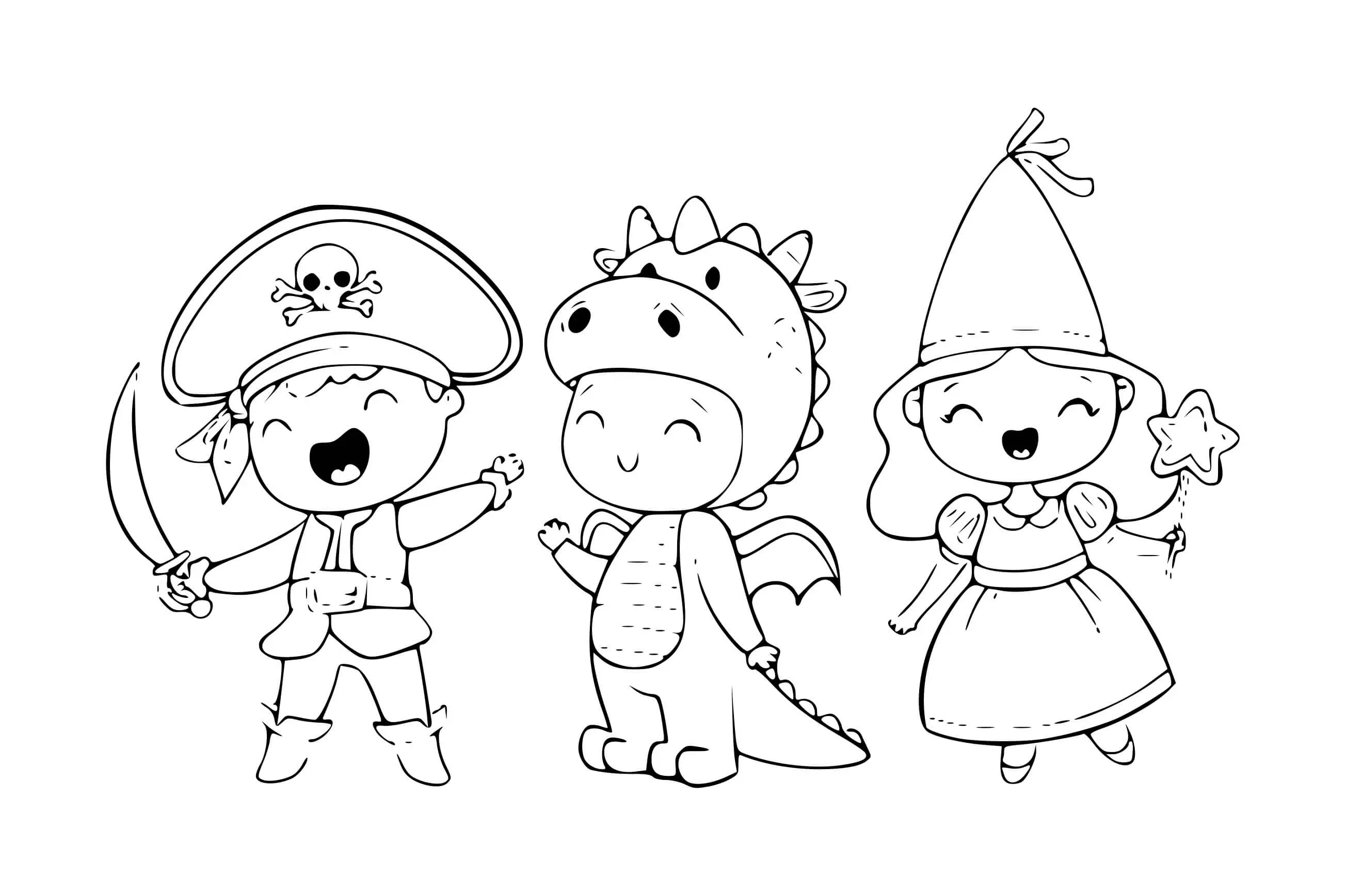 Coloriage Costume Mignon Pour Enfants Conte Fées - Enfants à imprimer