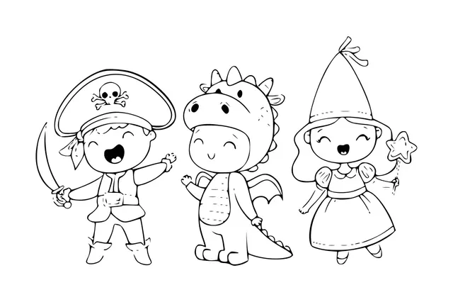 Coloriage Costume Mignon Pour Enfants Conte Fées - Enfants à imprimer