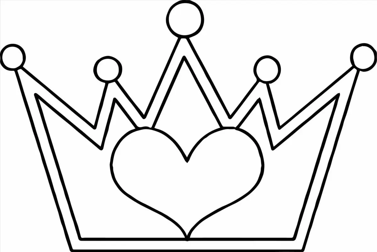 Disegno di Corona con un Cuore da stampare