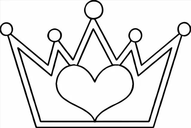 Coloriage Couronne Avec Un Cœur - Couronne à imprimer