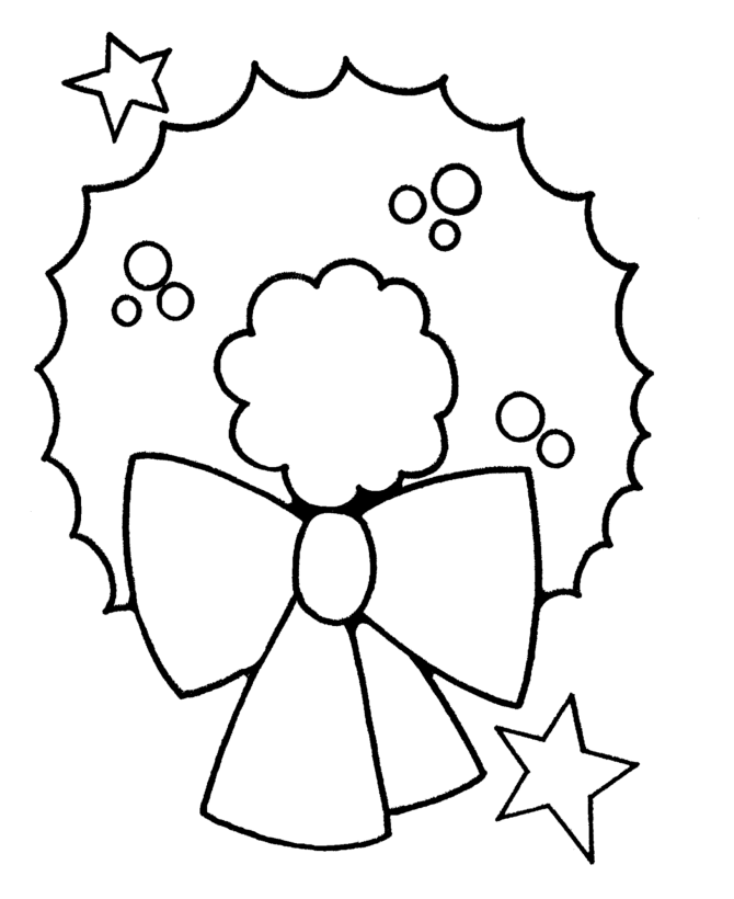 Coloriage Couronne de Noël scintillante à orner - Facile à imprimer