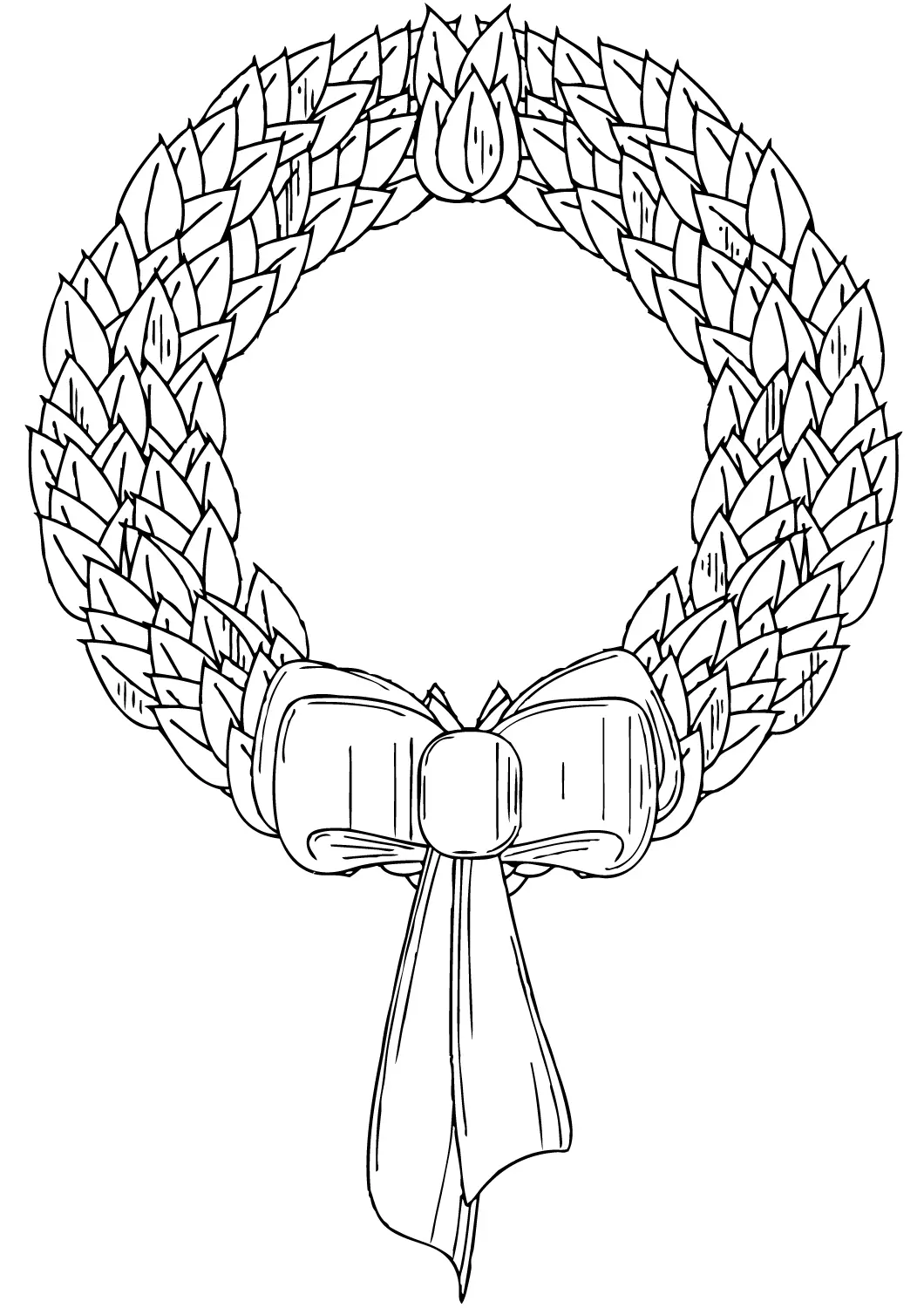 Coloriage Couronne De Noël Facile Et Simple - Noël à imprimer