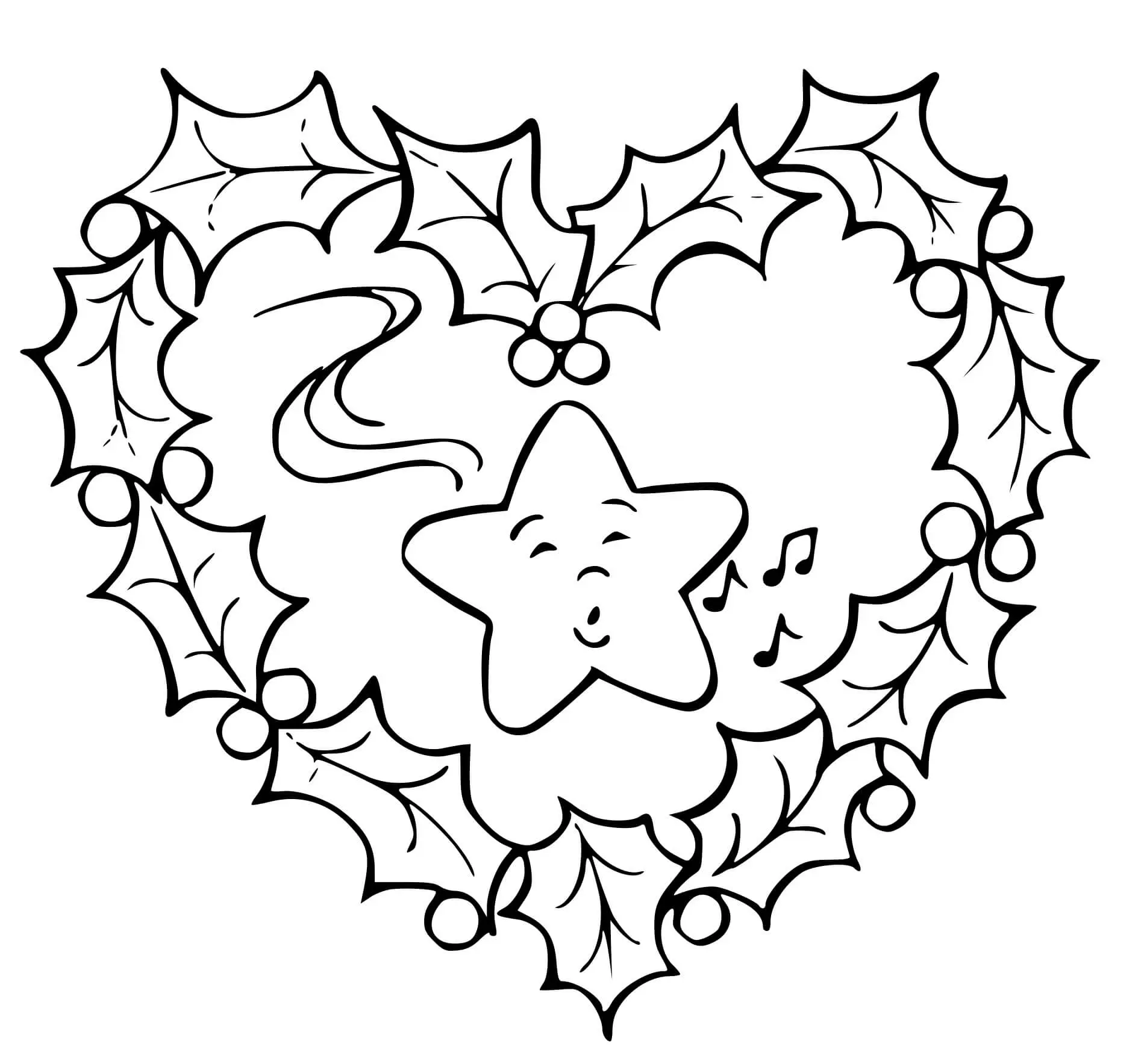 Coloriage Couronne De Noël - Noël à imprimer