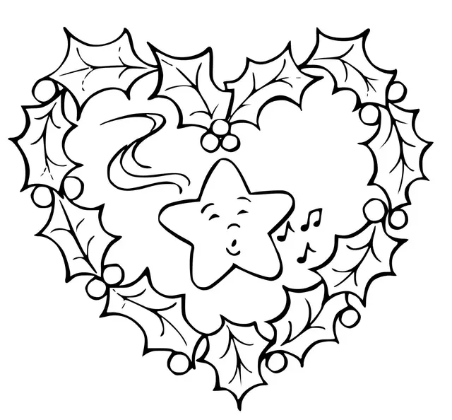 Coloriage Couronne De Noël - Noël à imprimer
