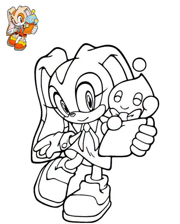 Cream the Rabbit from Sonic Boom coloring page to print