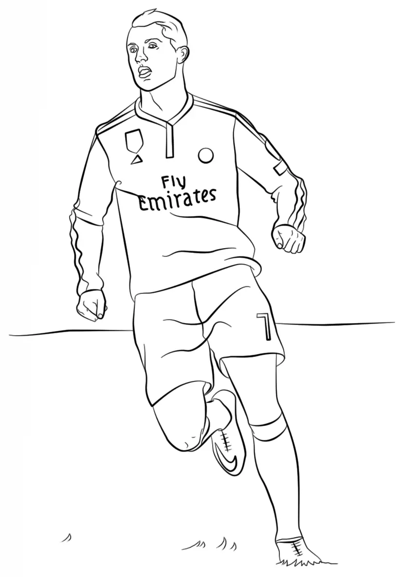 Coloriage Cristiano Ronaldo Foot - Foot à imprimer
