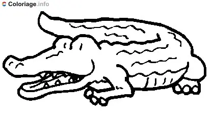 Relaxed Crocodile coloring page to print
