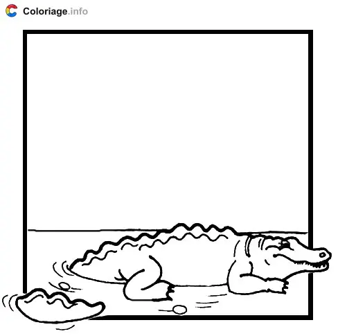 Crocodile in the Water coloring page to print