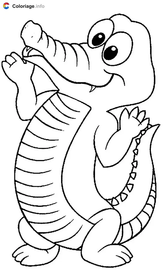 Standing Crocodile coloring page to print