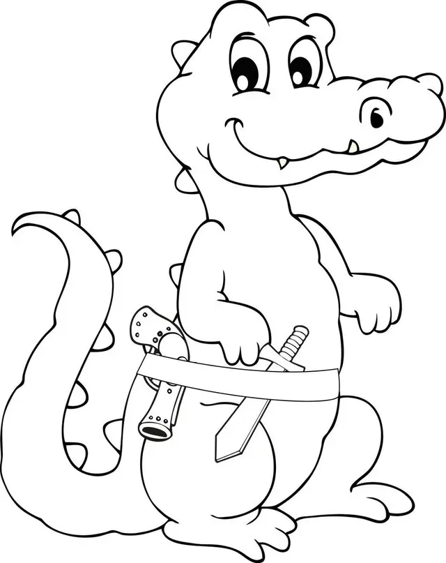 Coloriage Crocodile Du Nil Vitesse 35 Kmh - Crocodile à imprimer