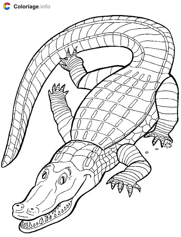 Crocodile coloring page to print