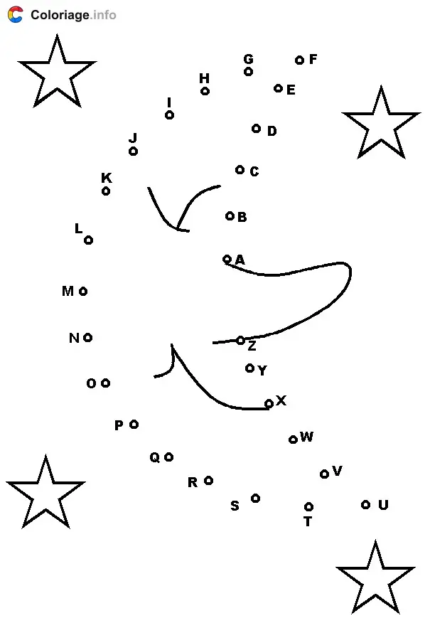 Coloriage Croissant de lune - Points a relier à imprimer