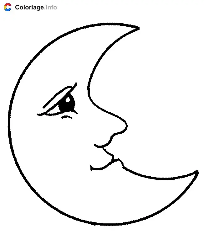 Crescent Moon coloring page to print
