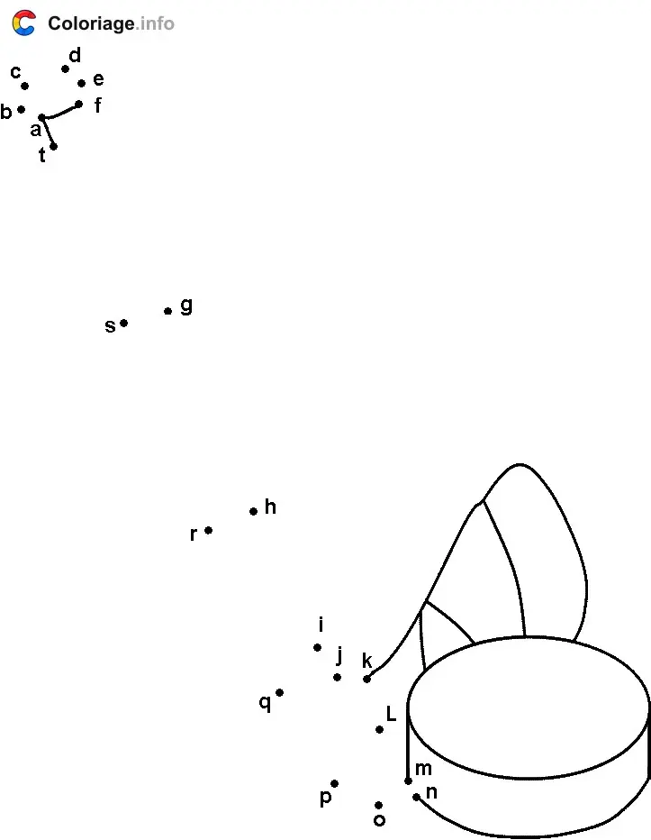 Coloriage Crosse de hockey - Points a relier à imprimer