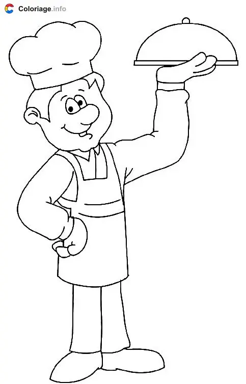 Ausmalbild Ausmalbild Küchenchef zum Ausdrucken