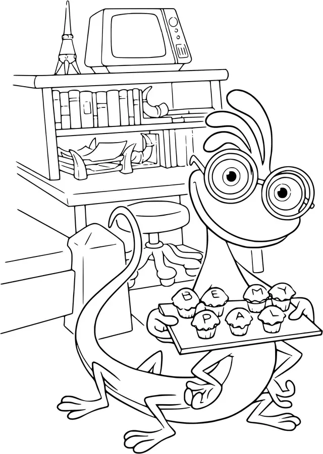 Monsters, Inc. Cupcake coloring page to print