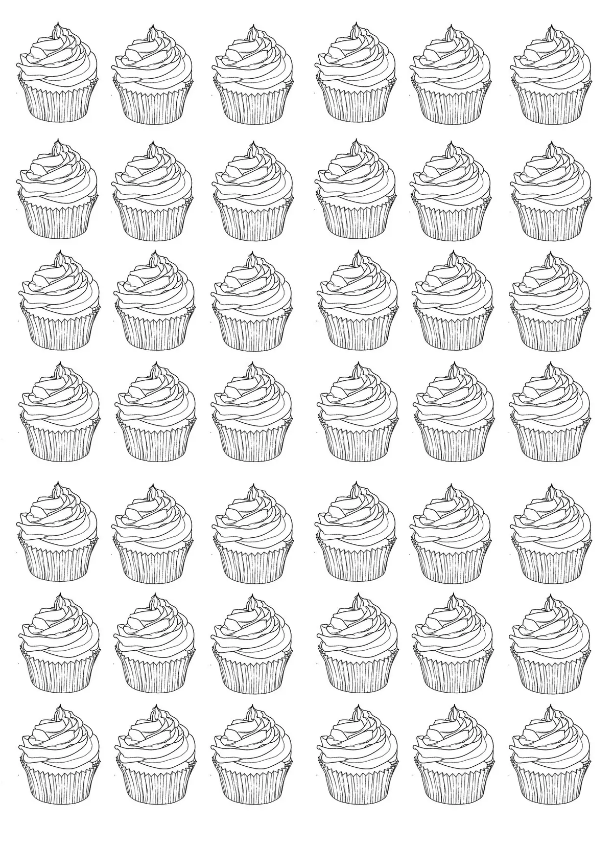 Disegno di Cupcakes stile Warhol – Disegno difficile per adulti da stampare