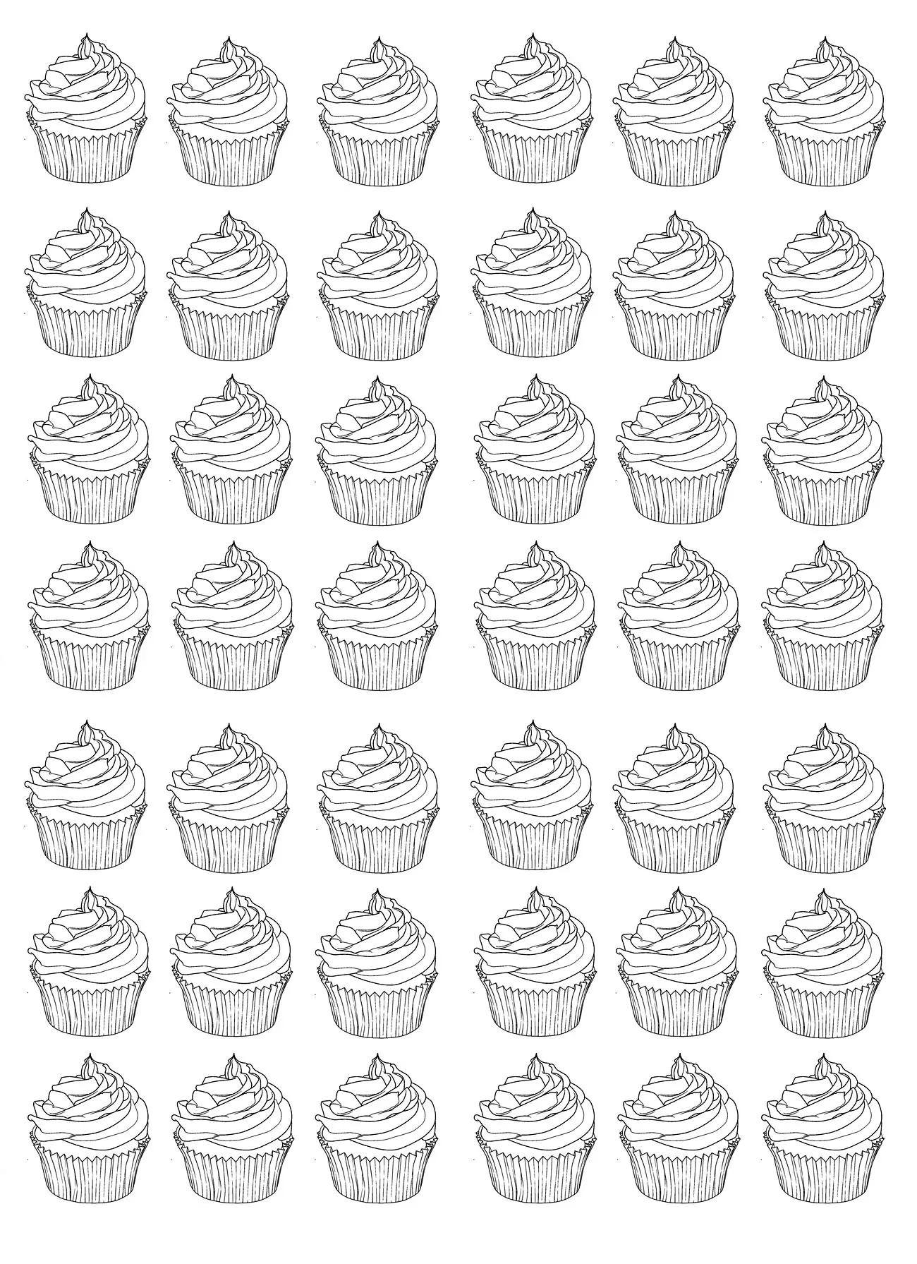 Coloriage Cupcakes Adulte Warhol Difficile - Cupcake à imprimer