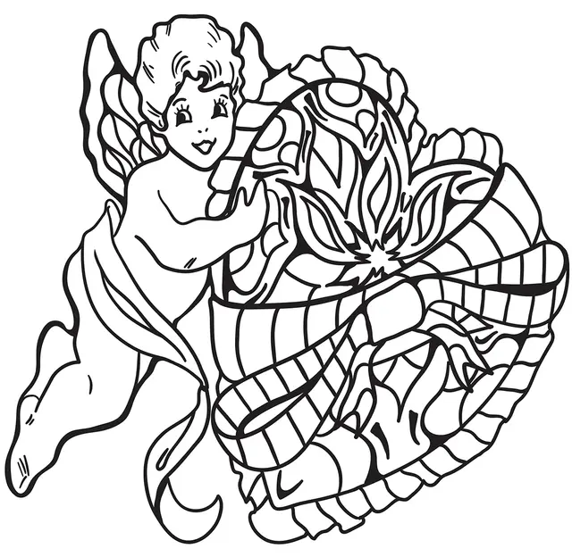 Coloriage Cupidon Avec Cœur St Valentin - Saint-Valentin à imprimer