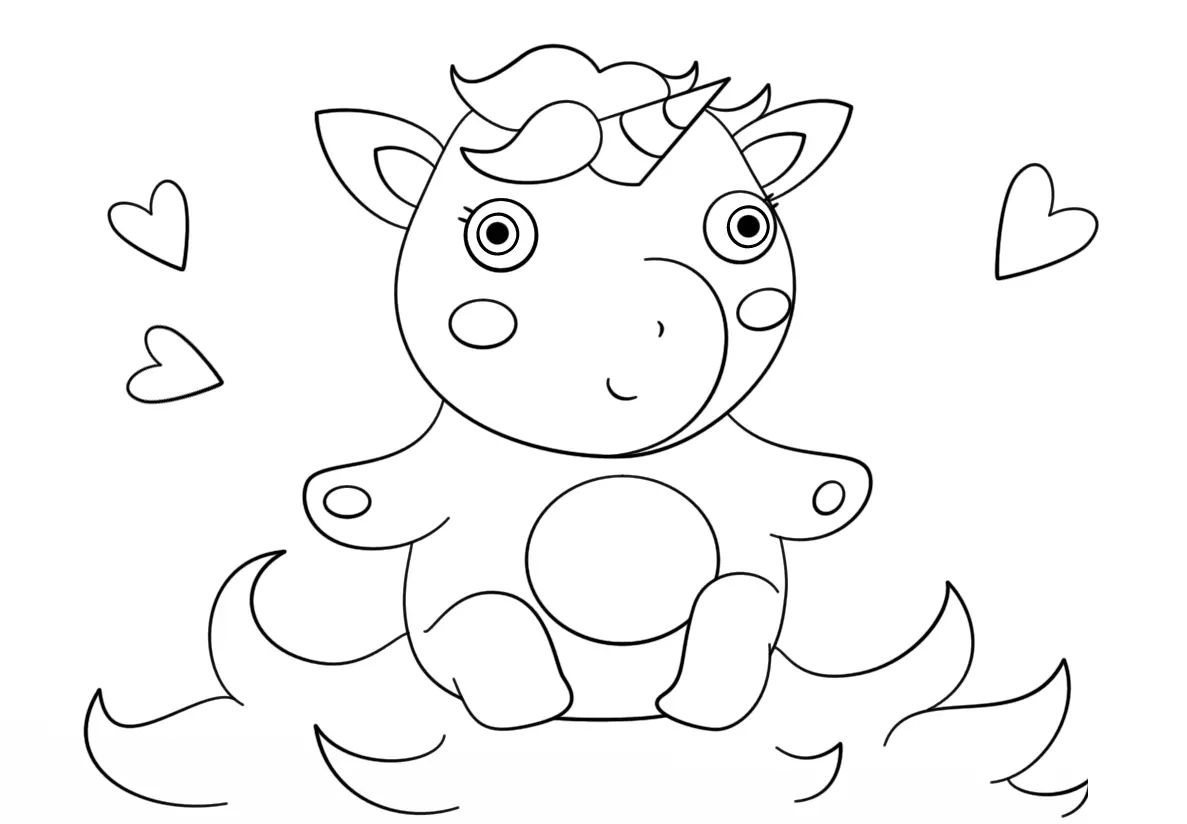 Coloriage Bébé Licorne Mignon - Licorne à imprimer