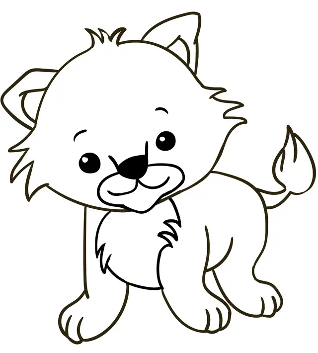 Coloriage Petit Lionceau Adorable - Lion à imprimer