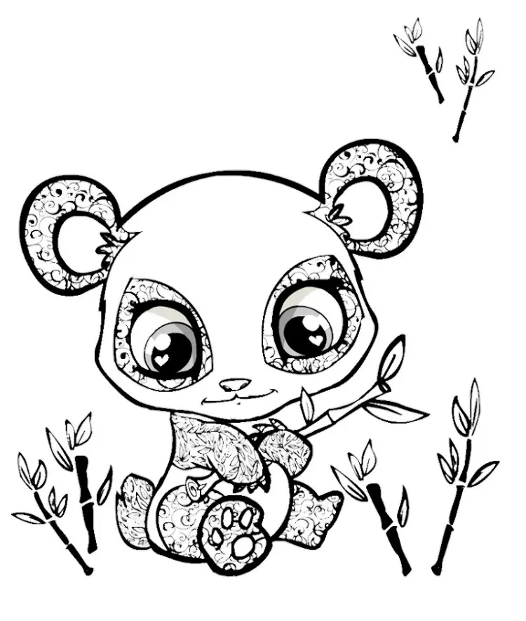 Dibujo de Panda Adorable y Tierno para colorear