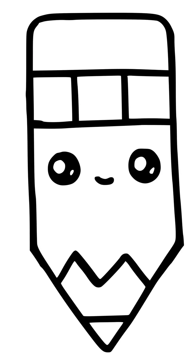 Kleurplaat Kawaii potlood kleurplaten om te printen