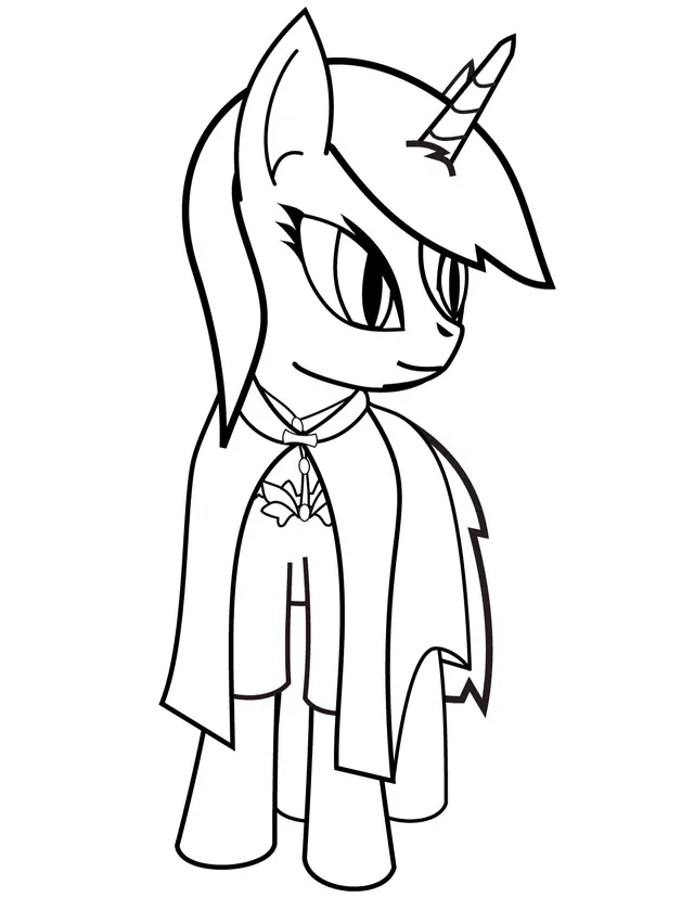 Coloriage Joli Poney Licorne Kawaii - Licorne à imprimer