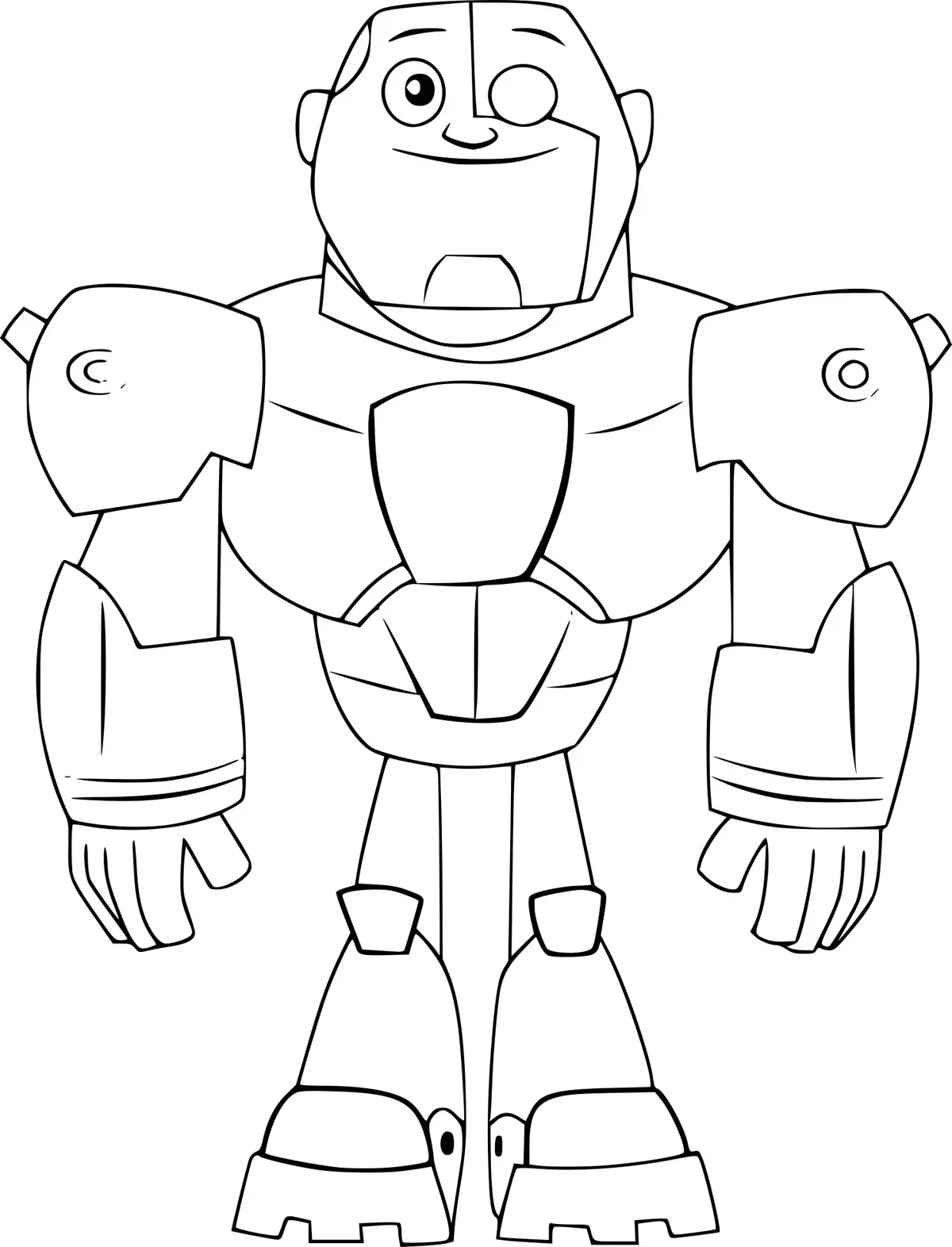 Coloriage Cyborg Teen Titans Go - Teen titans go à imprimer