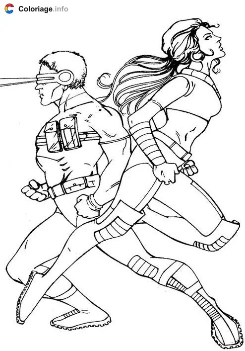 Cyclops and the White Queen coloring page to print
