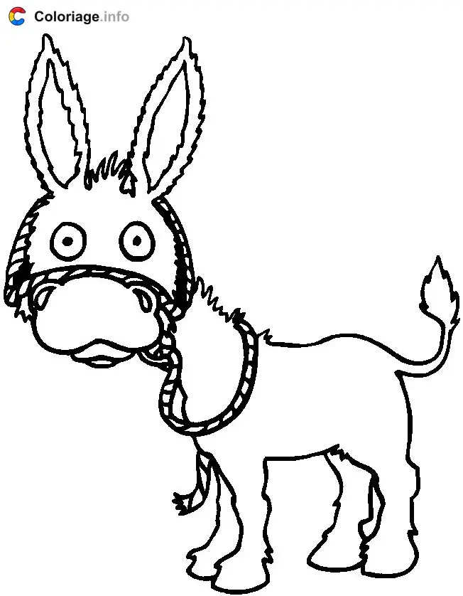 Friendly Donkey coloring page to print