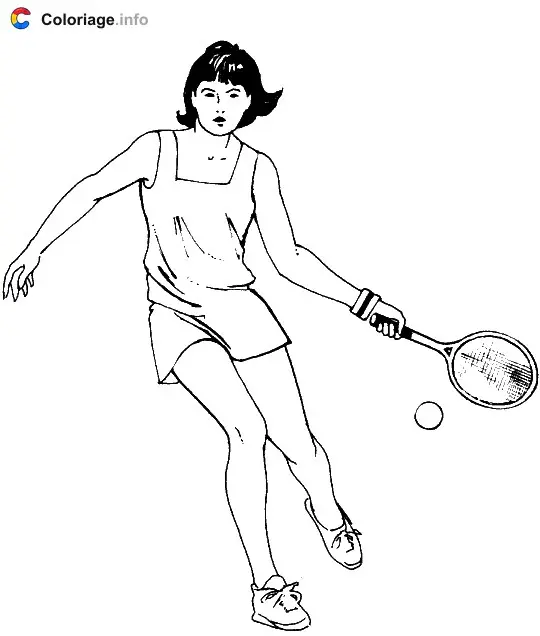 Female Tennis Player coloring page to print