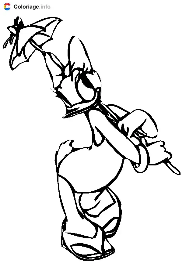 Daisy at the Beach coloring page to print