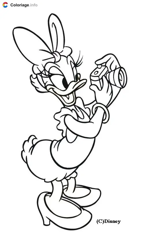 Daisy with a Camera coloring page to print