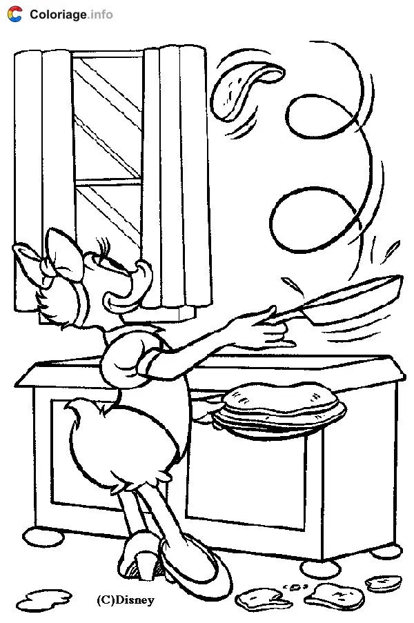Daisy Cooking Disney coloring page to print