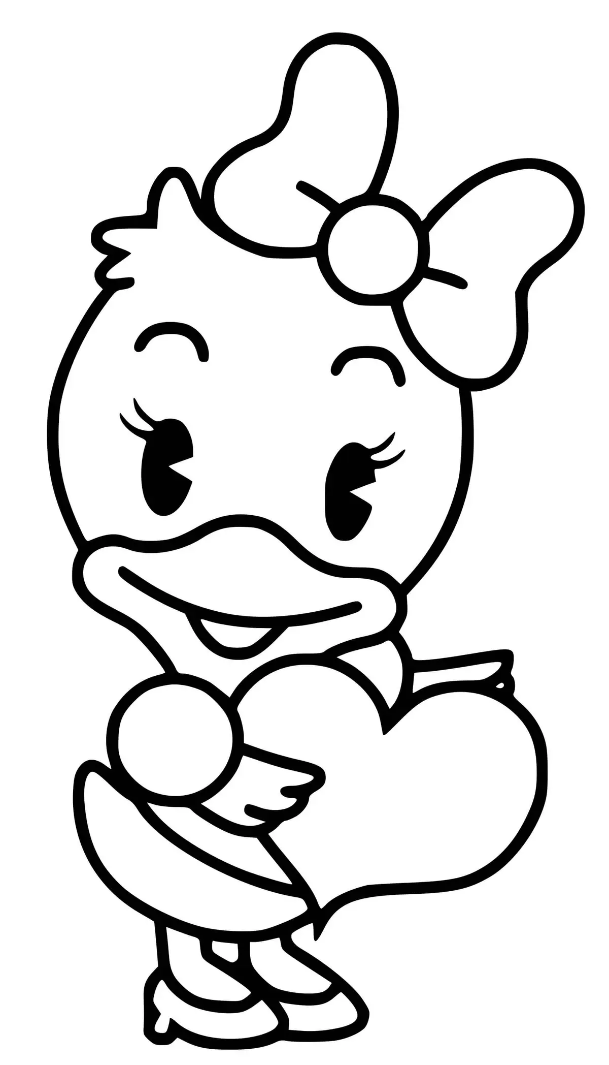 Ausmalbild Süßes Baby Daisy Duck – Kawaii Disney zum Ausdrucken