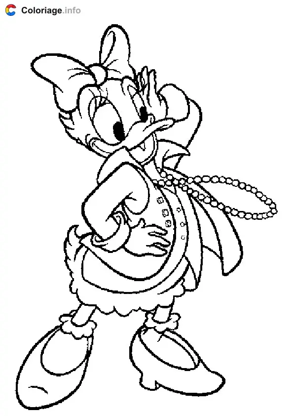 Daisy Duck coloring page to print