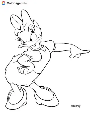 Angry Daisy Duck coloring page to print