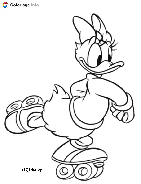 Daisy on Roller Skates coloring page to print