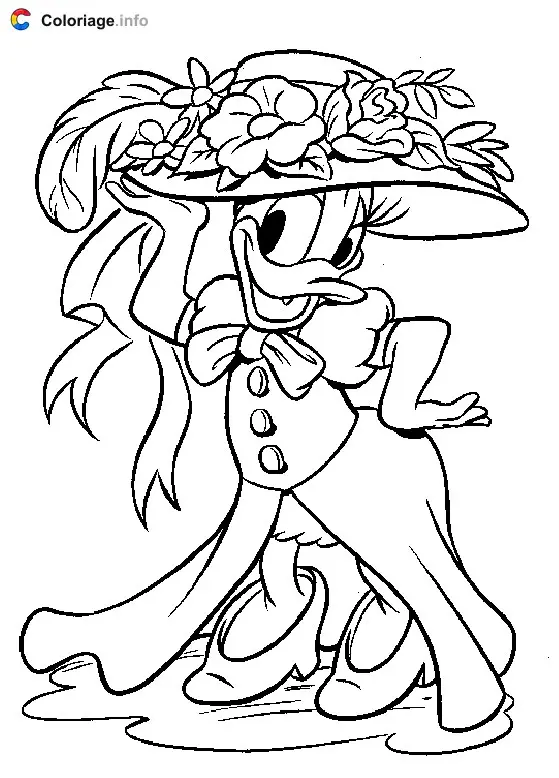 Daisy Duck the Aristocrat coloring page to print