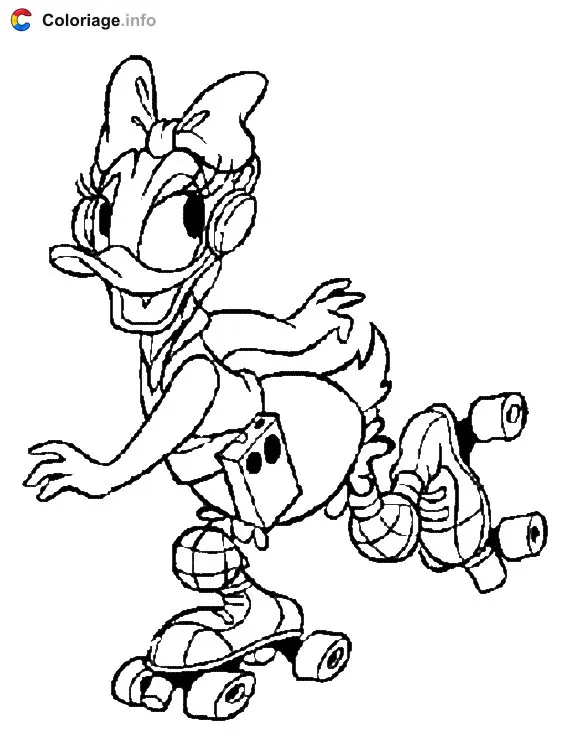 Daisy Roller Skating coloring page to print