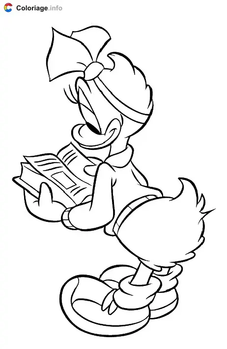 Daisy Reading a Disney Book coloring page to print