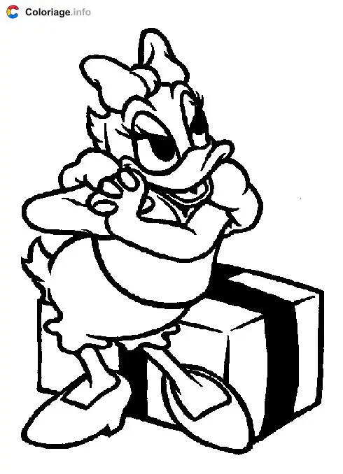 Daisy Gets a Big Disney Gift coloring page to print